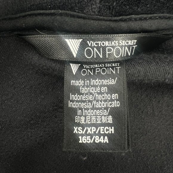 Victoria's Secret Women Size XS Black Y2K Velour Full Zip Crop Jacket - Picture 2 of 10